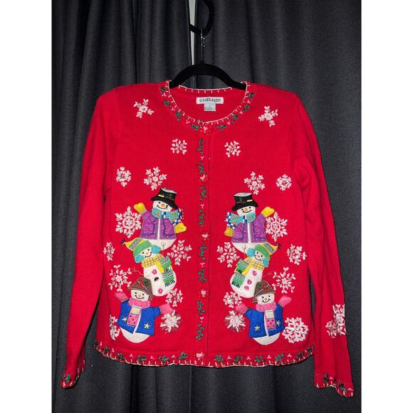 Ugly Christmas Sweater Sweaters - Ugly Christmas Sweater Xmas Cardigan Size Small Vintage